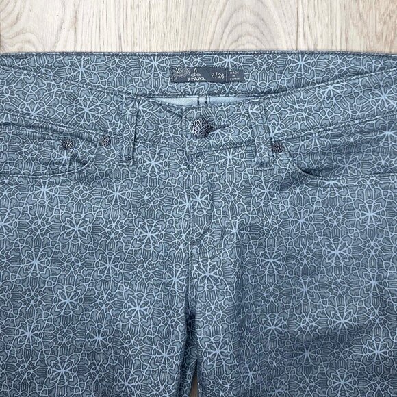 NWOT Women's Prana Kayla Stretch Printed Pants Jeans Gray Sz2/4 - Picture 6 of 9